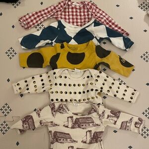 Set of Five Long Sleeve Baby Onesies